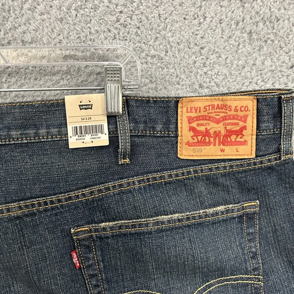 Levis Jeans Mens 54x29 Blue Denim 559 Relaxed Straight American Medium Wash Work